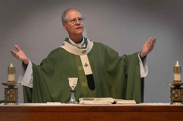 Archbishop Etienne green vestments