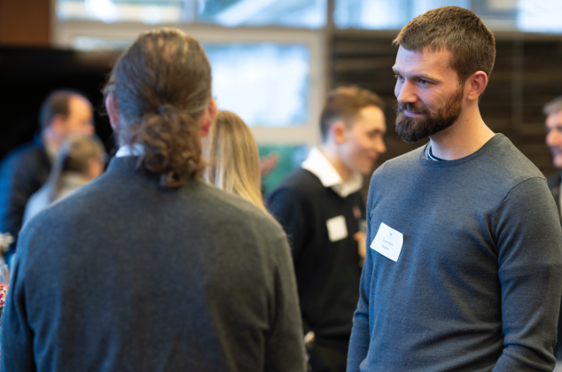 People talking at the 2024 Crozier Lenten Retreat